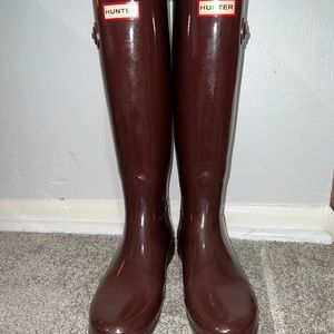Maroon tall Hunter Boots